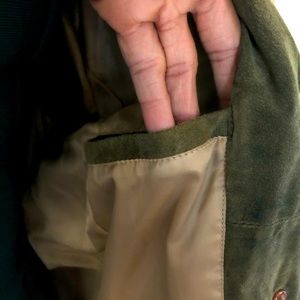 Olive green suede blazer